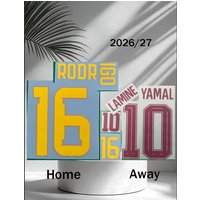 2026/27 Spain name set printing away LAMINE YAM10AL nameset iron on GA6VI Espana name number patch printing top AAAA quality Cup