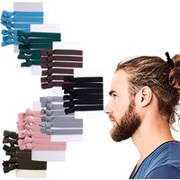 6Pcs/set Flat Knotted Mens Hair Ties Hair Accessories Solid Elastic Hair Bands No Damage Man Bun Hair Tie