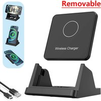 Wireless Charger Pad Stand Desktop Ultra-thin Mobile Phone Fast Charging Dock Station For iPhone 15 14 13 12 Samsung Xiaomi