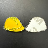 Yellow Cap Mobile Phone 3M Sticker Badge Metal Pin Broooches Pins