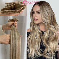 Butterfly Weft Hair Extensions Human Hair Remy Double Invisible Silky Straight 100g Color 2 22-24 Inch Add Volume for Women
