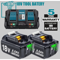 Batterie au lithium-ion rechargeable pour Makita BL1830 18V 6.0Ah/8.0Ah avec chargeur, compatible avec les batteries d'outils électriques BL1850 BL1880 BL1860B