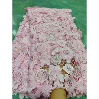 Luxury Cotton Embroidered African Guipure Cord Lace Traditional inspired Garment Women Water Soluble Fabric Occasional Wear