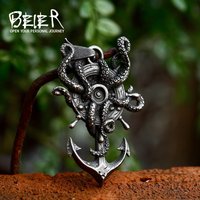 BEIER Stainless Steel Dark Style Kraken Octopus Ship's Anchor Pendant Pendant fashion Chain Necklace men/women Jewelry BP8-1060