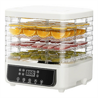 A67Z For Drying Fruits, Herbs& Jerky Compatible 5-Tier Transparent Food Dehydrator Featuring Adjustable Timer& Temperature Contr