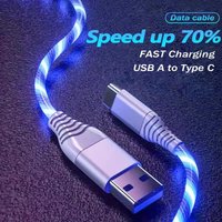 6A Type C Glowing Cable Car Atmosphere lights Cord Micro USB C Fast Charging Cables For Samsung Xiaomi iPhone Charge Wire Cord
