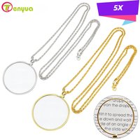 Necklace Magnifier Portable Monocle 5x Magnifying Glasses for Reading Newspapers and Magazines Pendant Jewelry Optical Magnifier