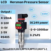 0-10bar to 4-20mA LCD Pressure Transmitter for Water Oil Gas 1bar 25bar 50bar 200bar Digital Display Pressure Sensor Gauge 0-10V