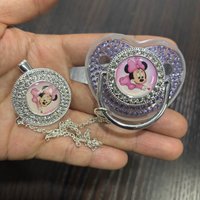 Bling bling baby pacifier with chain buckle Suitable for newborns Baby nipple & pacifier holder Comes with a chain buckle 0-18M