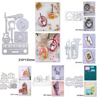 Guitar Clock Saxophone Travel Luggage City Cylinder Bus Car Metal Cutting Dies DIY scrapbook Decorative Embossing Handcraft Die