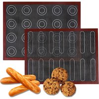 1PC Perforated Silicone Baking Mat, 2 Sides with Puff & Round Patterns, Reusable Non-stick Oven Liner, for Cookies Macaron Bread