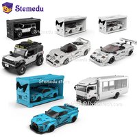 POWERBUILD NEW F3 Sports Car Roadster SUV Transport Vehicle Model with Container Display Box 8844-8847 8837 Building Block Gift