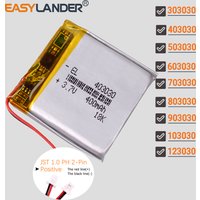 JST1.0 2Pin 703030 803030 903030 103030 503030 3.7V 500mAh 303030 403030 603030 Lithium Li-ion Polymer Battery Lipo Batteries