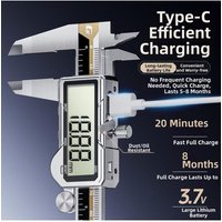Professional Digital Caliper Type C Charging 150mm 200mm 300mm High Accuracy Features Efficient Type-C Charging