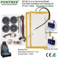 DC 12V Universal Car Seat Heating Seat Ventilation and Heating Kit Fit 1 Seat 3-level Switch 4 Fans Winter Summer Driving Kit