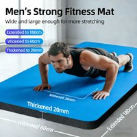 20MM Thicken Yoga Mat NBR Moisture-proof Outdoor Non-Slip Durable Camping Picnic Mat 185x61cm Exercise Gym Fitness Workout