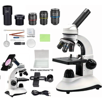 Portable Microscope for Adults Kids Students,2000X Microscopes, Dual LED, Biological Compound Monocular Microscope