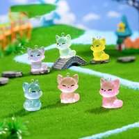 10pcs Lovely 3D Luminous Fox Charms for Jewelry Making Findings Kawaii Resin Animals Charm Pendants Flatback DIY Keychain