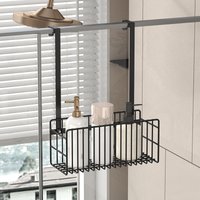 Shower room wall mounted bathroom rack, movable kitchen balcony cabinet door hanging basket, wall mounted storage basket