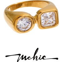 Mchic Stainless Steel Geometric Ring With AAA Bling Cubic Zirconia Size 678 Fashionable Gift New Wholesale 2026