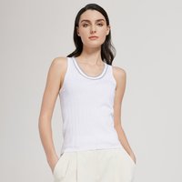 BC1061 Sleeveless Thin Ladies Jumper Women's Woolen Tops 30% Silk 70% Merino Wool Clothes Knitted Vest Sweater For Women