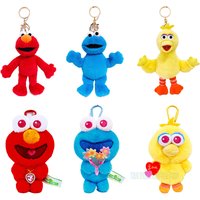 Official Sesame Street ELMO Big Bird Cookie Monster Plush Keychain Cute Backpack Charm Valentine Special Edition
