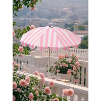Portable No-Base Patio Umbrella UPF50+ Commercial Grade Sunshade Adjustable Height UV Protection for Garden Terrace Pool