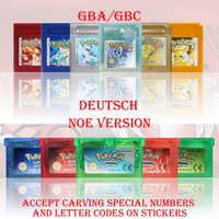 GBC/GBA NOE Version Pokemon Kristall/Smaragd/Feuerrote/Blattgrune/Rubin Game Cartridge Video Game Card High Quality With Battery