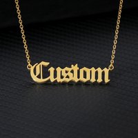Custom Old English Name Necklaces For Women Men Stainless Steel Customized Pendant Necklace Personalized Goth Neck Chain Jewelry