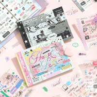 Mr.Paper 20pcs M5 Flip Text Sticker Book for Journal Planner Scrapbooking Diary Calendar Laptop Phone Case Album Decoration