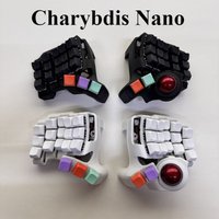 Charybdis Nano Wireless Trackball Split Keyboard with Palm Pad Bracket Version Hot Swap Bluetooth/Type-C 3X6 Keyboard Ergonomic