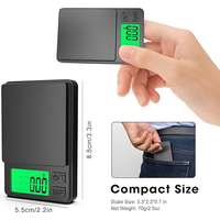 Precision Pocket Scale 1kg X 0.1g - Digital Gram Food, Jewelry, Ounces/Grains Scale with Backlit LCD - High Precision Travel Sca
