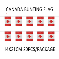 14x21cm Canada bunting flags 20pcs/lot Canada String flags Pennant Banner for decoration