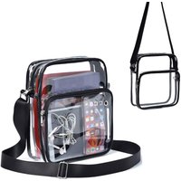Clear Purse Stadium Transparent Messenger Bag Waterproof Stadium Approved for Men and Women Hand-free Clear CrossBody Bag