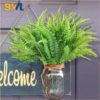 2-32PCS Artificial Fern Faux Plants Shrubs Green UV Resistant for Home Office Garden Indoor Decor Faux Greenery Arrangements