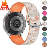 Silicone Band for Samsung Galaxy Watch 7 6 5 4 FE 44mm 40mm/5 Pro Sport Correa Engraved Galaxy Watch6 Classic 43mm 47mm Strap