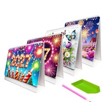 Gem Art Calendar Monthly Handmade Creative Planner Gem Desk Calendar for Holiday Birthday Party Offices Home Room Classroom