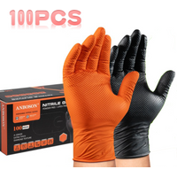 100PCS Nitrile Gloves Thickened Disposable Gloves for Cleaning Hairdressing Latex-Free Waterproof Dishwashing Tattoo Gloves