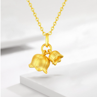 24k pure gold pendants fine gold flower pendant 999 real gold charms