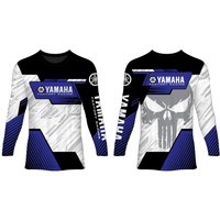 Summer Hot Selling Yamaha Printed Blue Long Sleeved T-shirt Men and Women Fashionable Trendy Motorcycle Cycling T-shirt