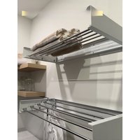Invisible Wall-Mounted Clothes Drying Rack Bedroom Indoor Balcony Storage Organization Stainless Steel Foldable Clothesline