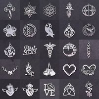 3pcs DIY Jewelry Charms Witch Knot Lotus Amulets Stainless Steel Flying Bird Pendant for Bracelets Making Sweet Heart Accessorie