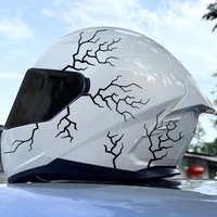 1SET 25cm Crack Lightning Graphic Waterproof Vinyl Sticker For Car Moto Helmet Laptop Decor, Assorted Colors