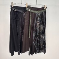 2026 Spring Japan Niche Design Wool Patchwork Pleated Floral Skirt Women Fashion