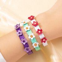 New Fashion Flower Charms Bracelets Bohemian Colorful Beads Elastic Bracelets Rainbow Color Bohe Couple Bangle For Women