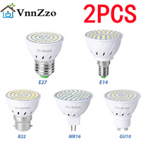 VnnZzo GU10 LED E27 Lamp E14 Spotlight Bulb 48 60 80leds lampara 220V GU 10 bombillas led MR16 gu5.3 Lampada Spot light