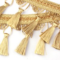 Long Gold Sewing Tassel Fringe Lace For Home Accessories Trim Curtain Thread Decorative DIY Fabric Webbing Tassle Cotton Fringes
