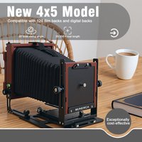 eTone Professional Munewca 4x5 Large Format Film Camera Carbon Fiber Composite with Teak Wood Lightweight Camera