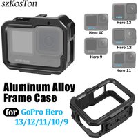New Aluminium Alloy Frame Case For GoPro 13 12 11 10 9 Double Clod Shoe Protective shell For GoPro Hero 13/12/11/10/9 Accessory