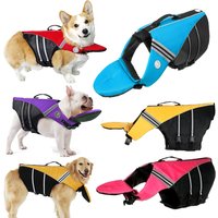 Reflective Dog Life Jacket Vest Removable Neck Float High Buoyancy Dogs Swimming Clothes, Pet Safety Swimsuit for Dog Cat